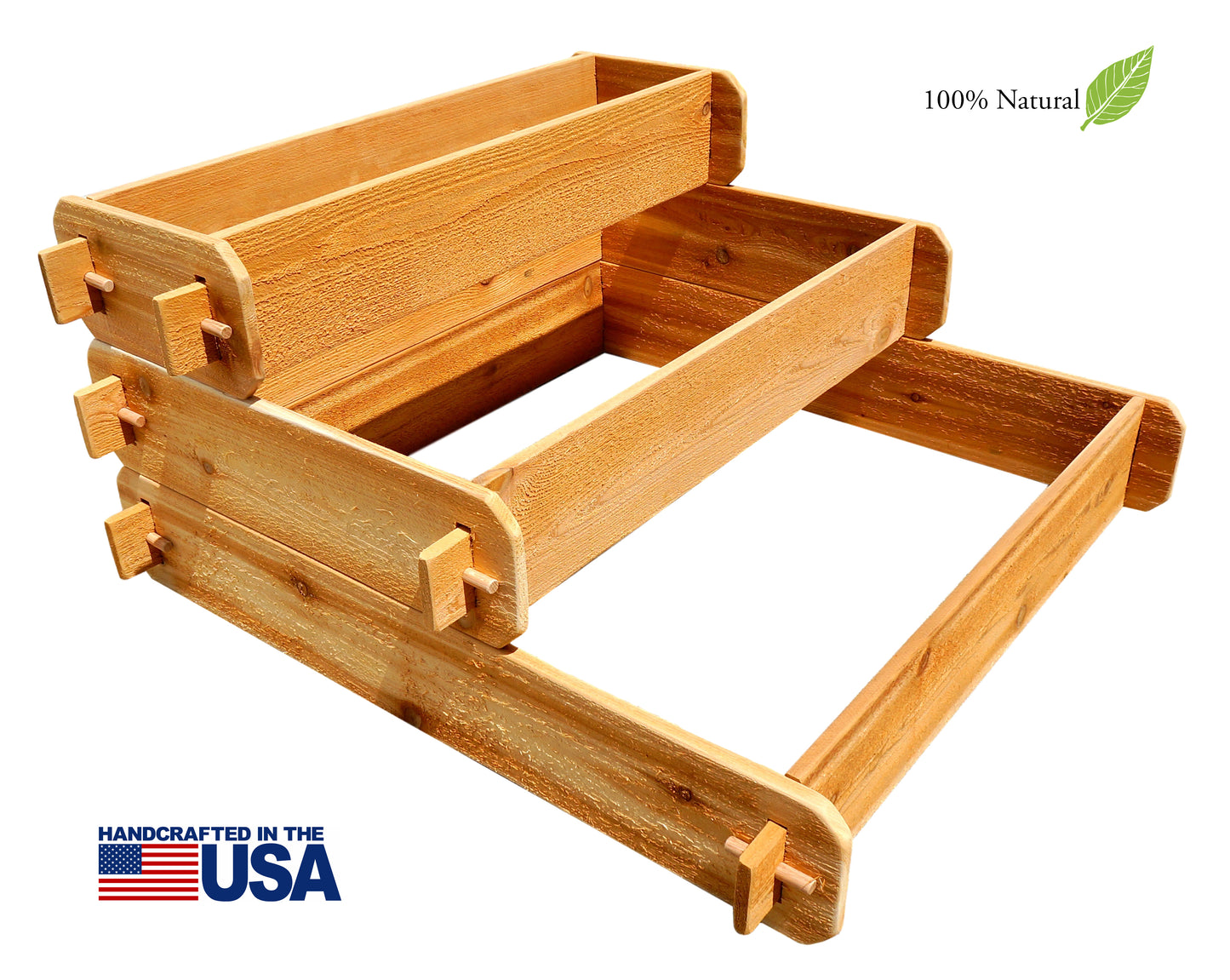 Timberlane Gardens Raised Garden Bed Kit 3 Tiered (1x3 2x3 3x3) Western Red Cedar Elevated Planter