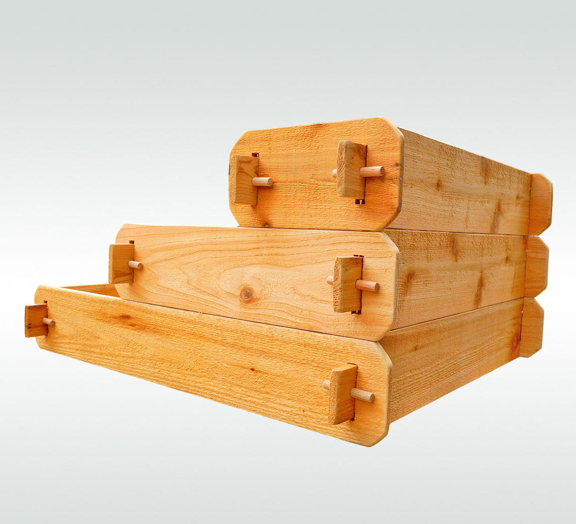 Timberlane Gardens Raised Garden Bed Kit 3 Tiered (1x3 2x3 3x3) Western Red Cedar Elevated Planter - Timberlane Gardens