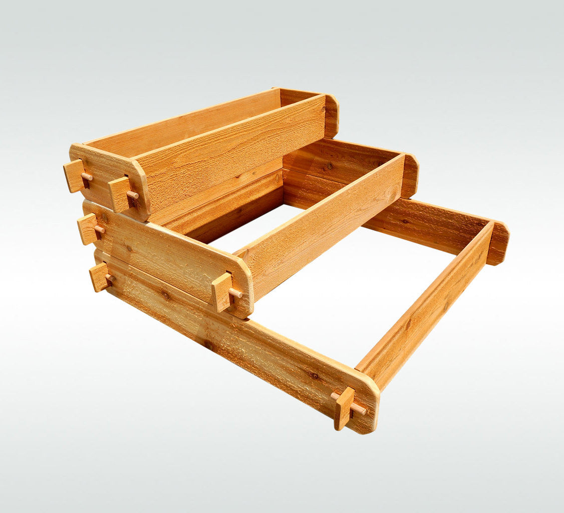 Timberlane Gardens Raised Garden Bed Kit 3 Tiered (1x3 2x3 3x3) Western Red Cedar Elevated Planter - Timberlane Gardens