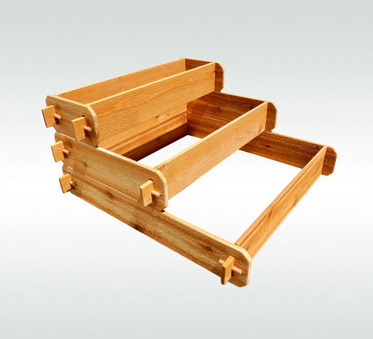 Timberlane Gardens Raised Garden Bed Kit 3 Tiered (1x3 2x3 3x3) Western Red Cedar Elevated Planter - Timberlane Gardens