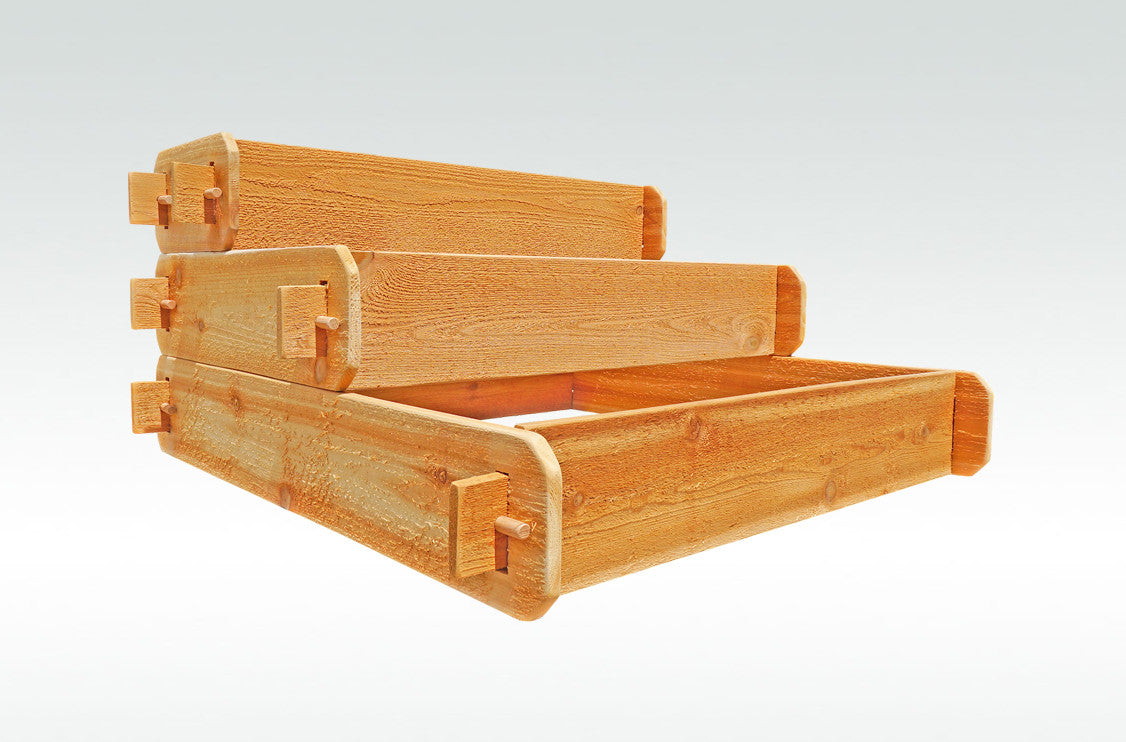 Timberlane Gardens Raised Garden Bed Kit 3 Tiered (1x3 2x3 3x3) Western Red Cedar Elevated Planter - Timberlane Gardens